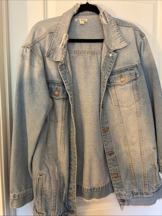 miami Jackets & Blazers - miami Light Blue Distressed Denim Jacket